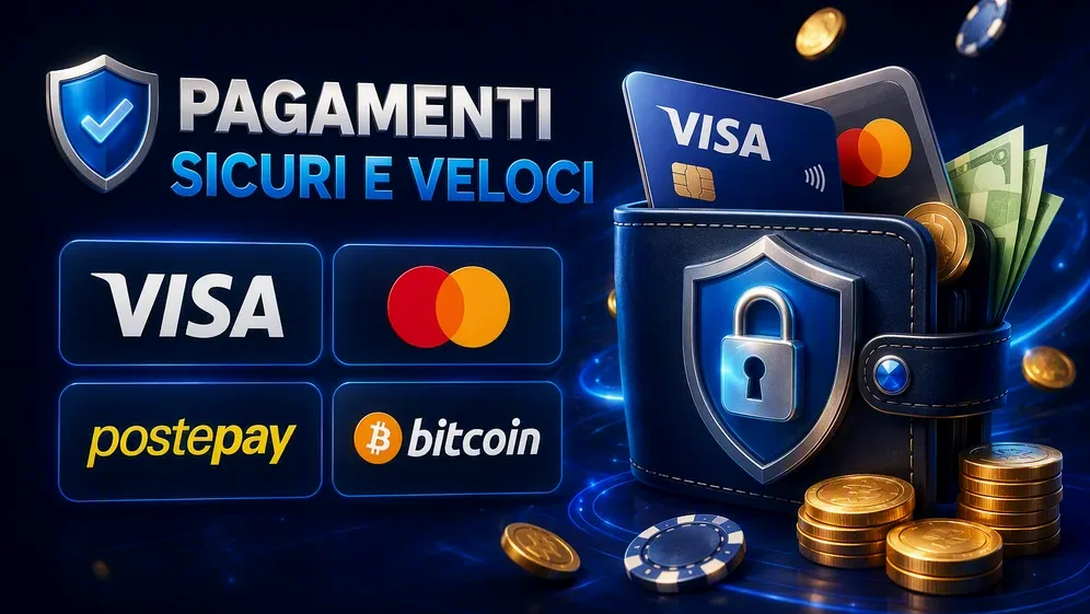 loghi metodi pagamento Visa Mastercard PostePay Bitcoin
