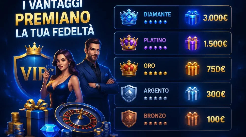 tabella livelli VIP con premi in euro